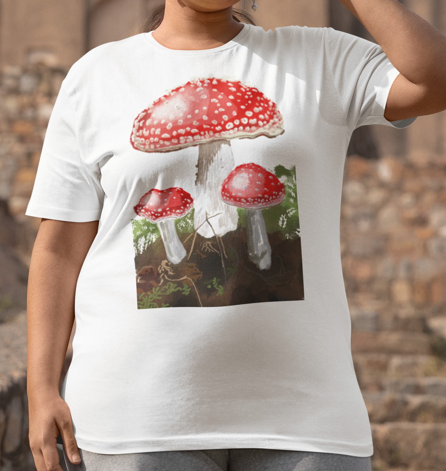 "Amanitas" from Jamie's Hand-Drawn Mushroom Collection Unisex Soft-style T-Shirt