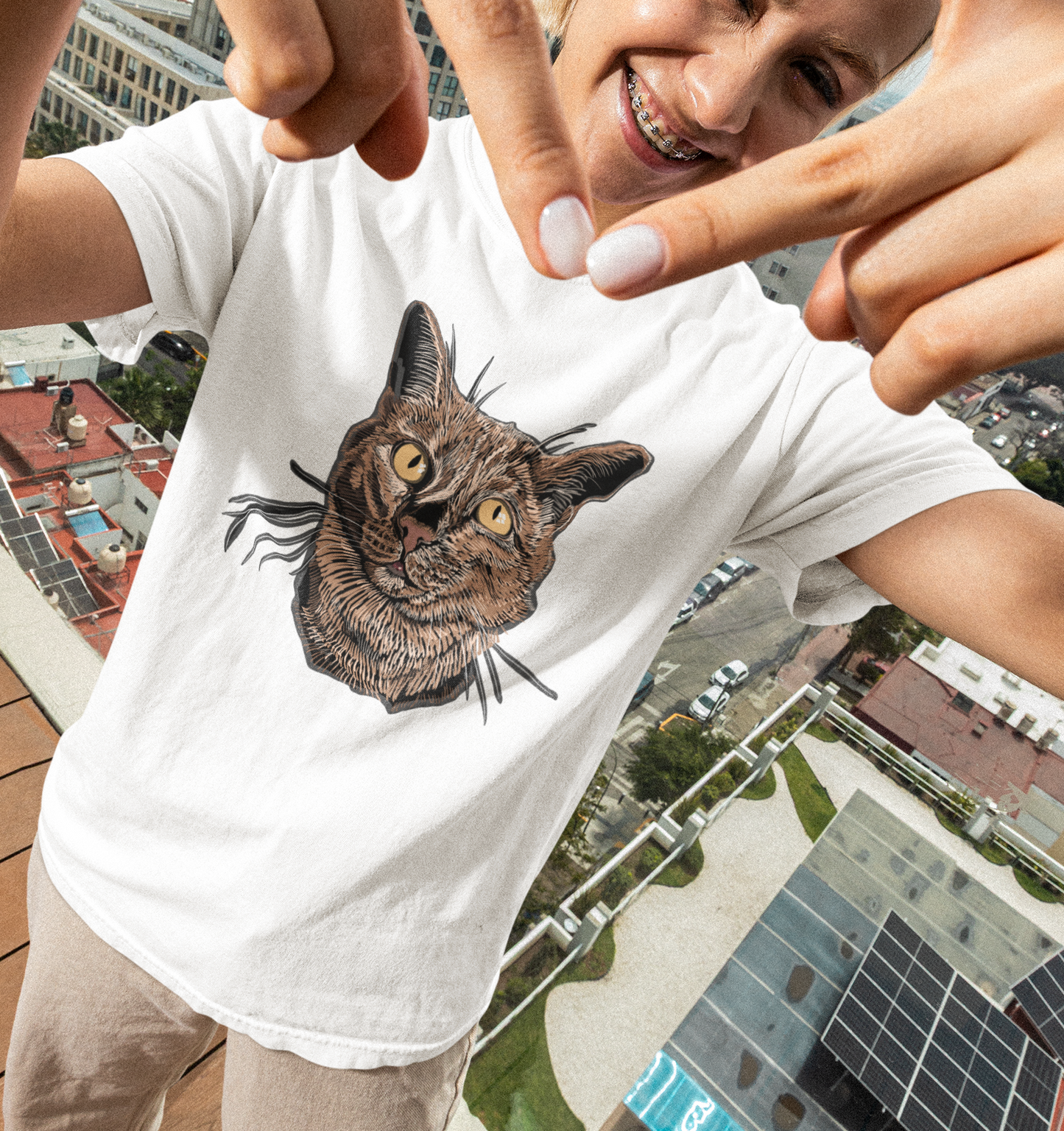 "Ginger Cat" from Jamie's Hand-Drawn Cat Collection Unisex Soft-style T-Shirt