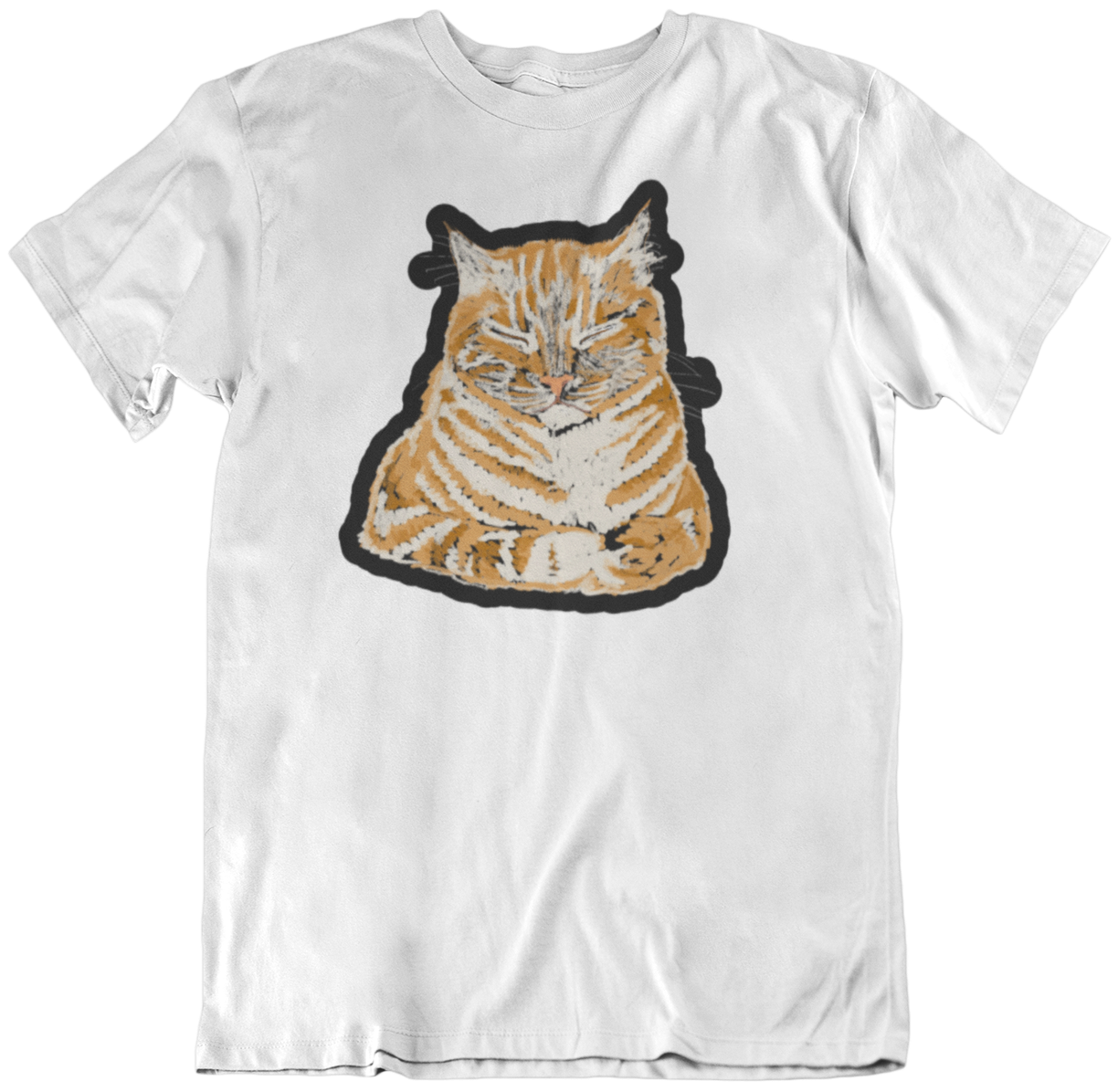 "Orange Sleepy Cat" from Jamie's Hand-Drawn Cat Collection Unisex Soft-style T-Shirt