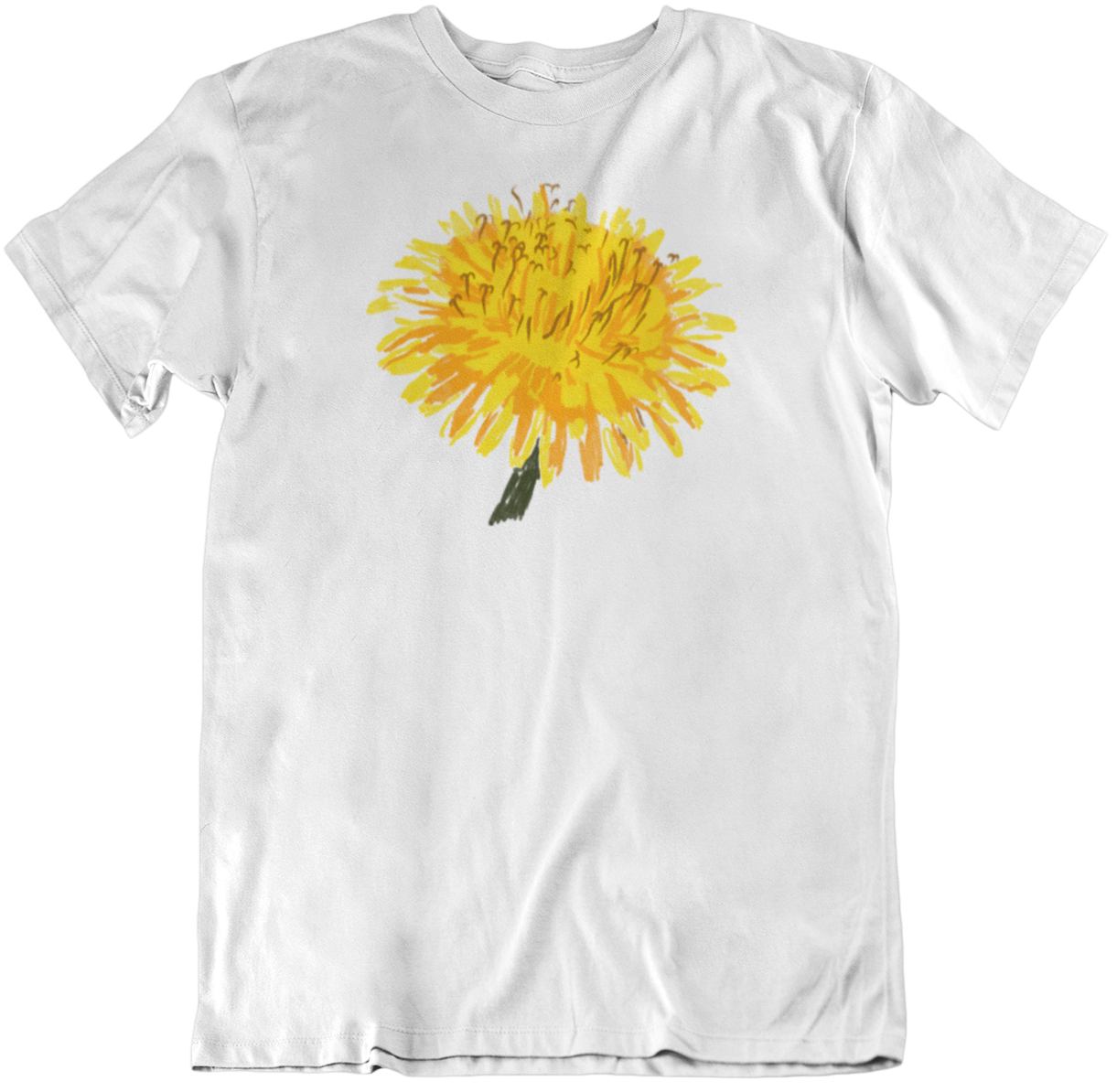 "Dandelion Top" from Jamie's Hand-Drawn Floral Collection Unisex Soft-style T-Shirt