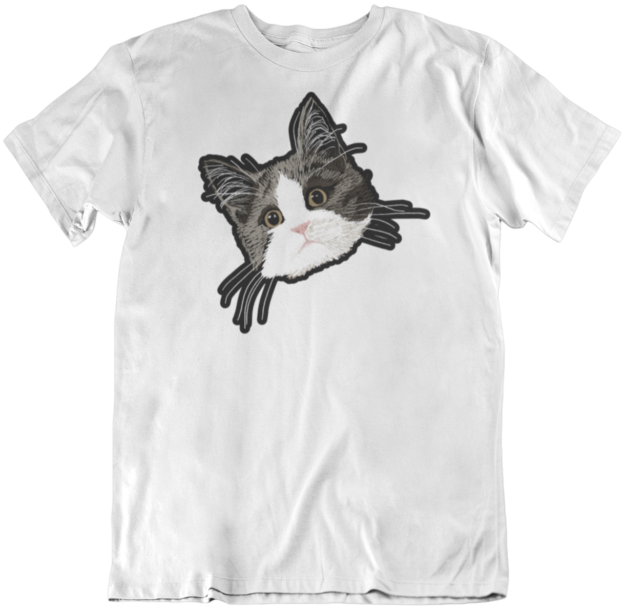 "Royal Shark Mode" from Jamie's Hand-Drawn Cat Collection Unisex Soft-style T-Shirt