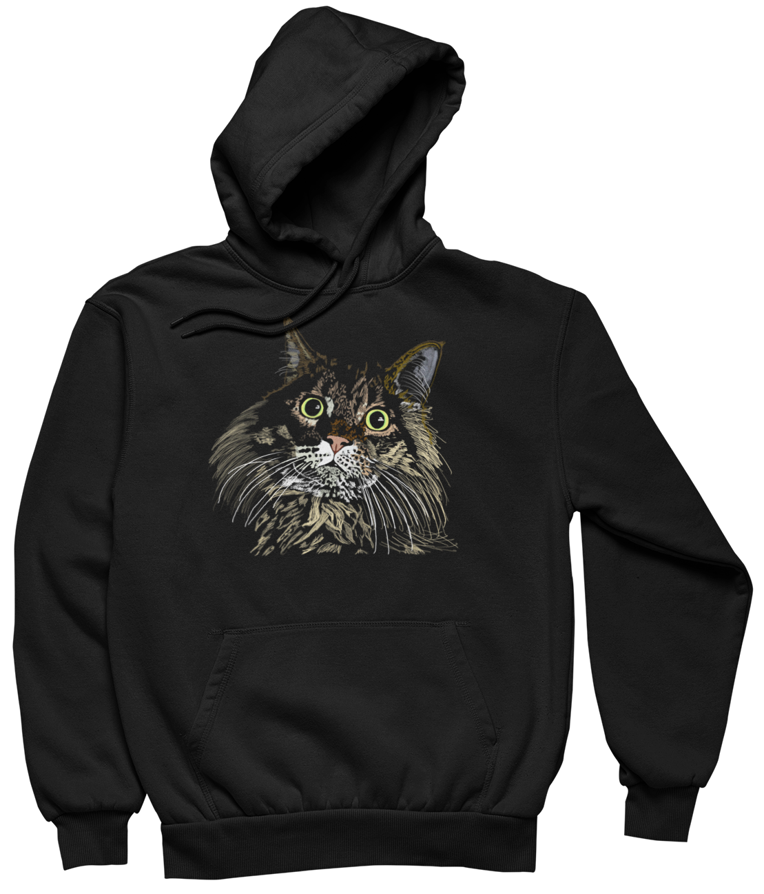 "Cat Mane" from Jamie's Hand-Drawn Cat Collection Unisex Hoodie