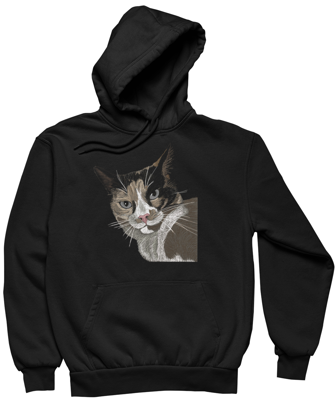 "Not Amused" from Jamie's Hand-Drawn Cat Collection Unisex Hoodie