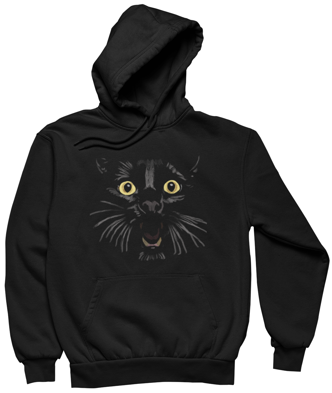 "Toothy Cat" from Jamie's Hand-Drawn Cat Collection Unisex Hoodie